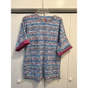 VTG 90s SATURDAYS All Over Print T Shirt Sz L Surfer/Skater ~ LINED SLEEVES WILD